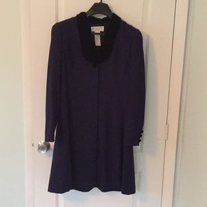 Jones New York coat dress with velvet collar